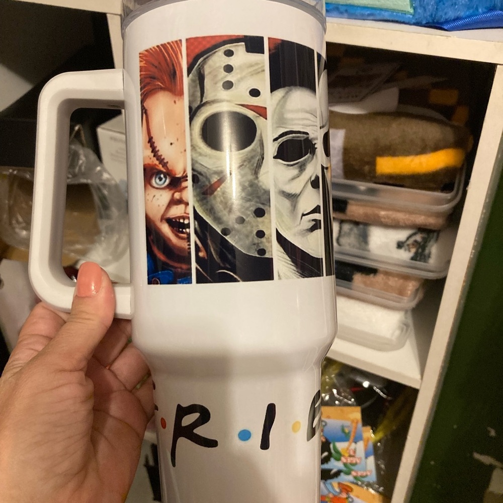 Horror Character White Travel Mug